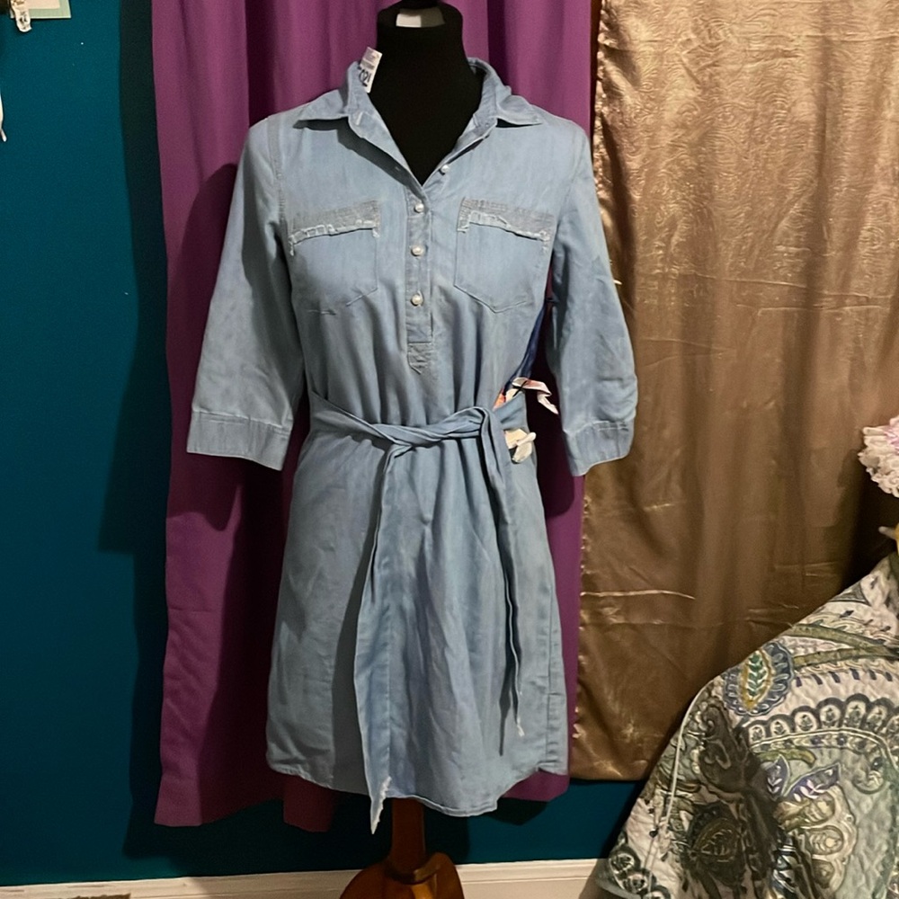 blue jean dress, never worn tag still on